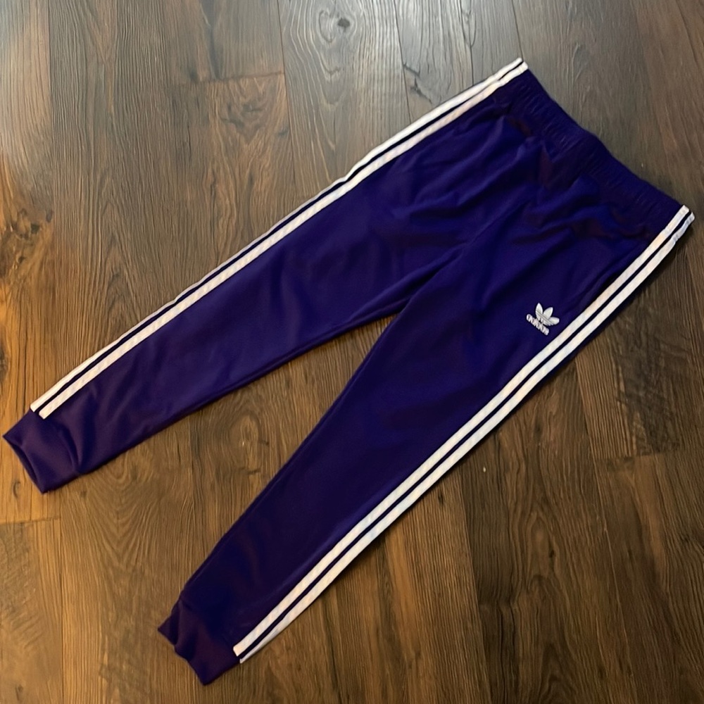 Purple Adidas joggers